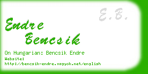 endre bencsik business card